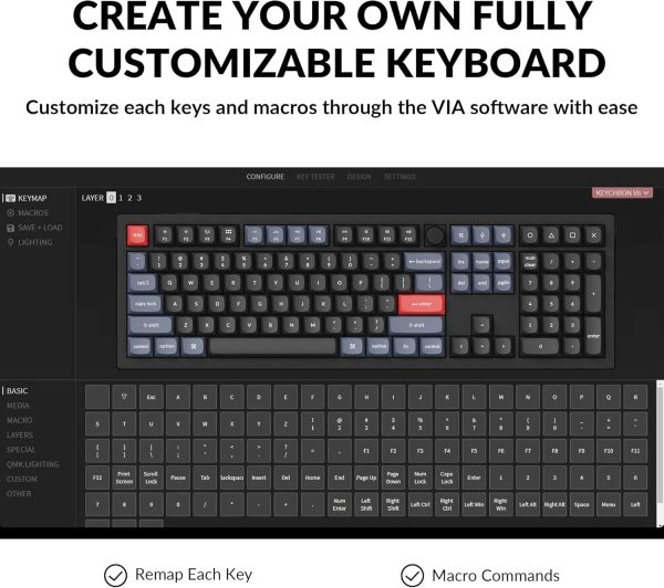 Keychron V6 Wired Custom Mechanical Keyboard Knob Version, Full-size QMK/VIA Programmable Macro with Hot-swappable Keychron K Pro Brown Switch Compatible with Mac Windows Linux Black (Non-Transparent) - Image 3