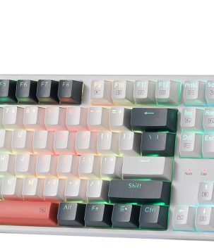 Redragon K668 RGB Gaming Keyboard, 108 Keys Wired Mechanical Keyboard w/Extra 4 Hotkeys, Sound Absorbing Foams, Upgraded Hot-swappable Socket, Mixed Color Keycaps x 2 Sets, Red Switch