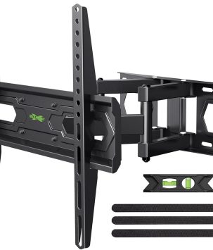 USX MOUNT TV Wall Mount for 32-65 inch Flat Screen/LED/4K up to 110lbs, Full Motion TV Mount Bracket with Swivel & Tilt Articulating Dual Arms, Max VESA 400x400mm, Fits 12/16" Wood Studs